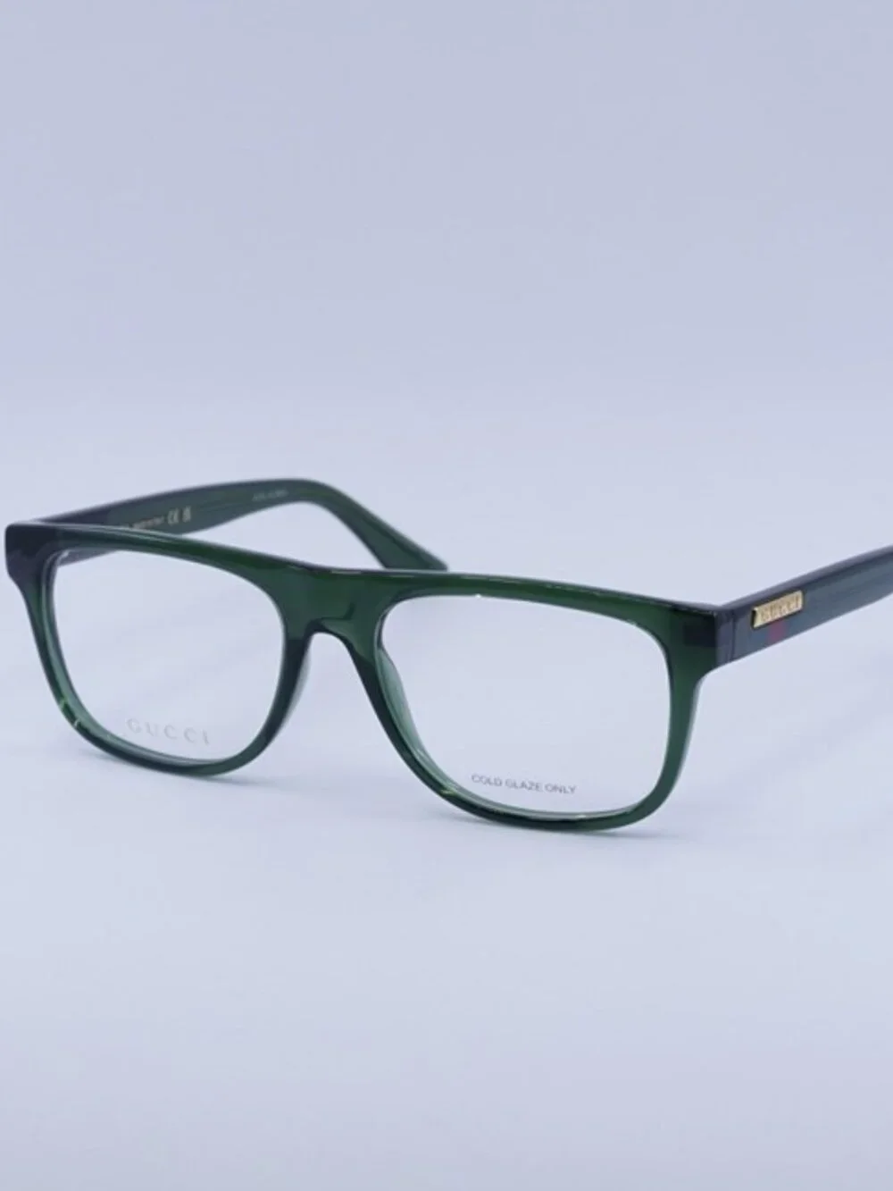 Gucci GG1117O 005 Square Eyeglasses - Transparent Green 56mm